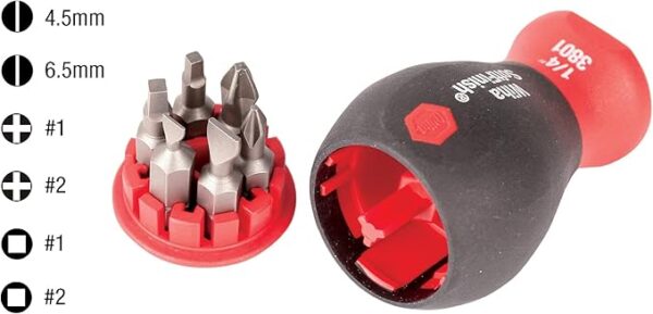 Wiha Tournevis Stubby 38048 avec embouts 6 en 1 multi-embouts