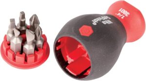 Wiha Tournevis Stubby 38048 avec embouts 6 en 1 multi-embouts