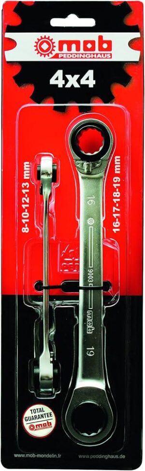 Jeu de 2 clés à cliquet 4 en 1  MOB