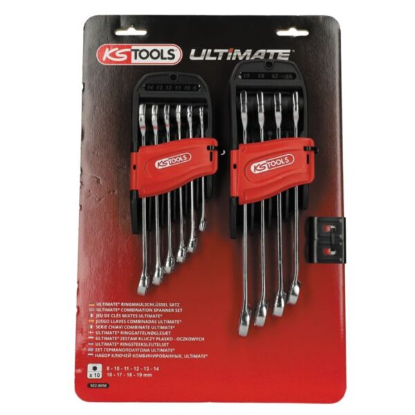 Jeu de 10 clés mixtes métriques sur support 8 à 19 mm