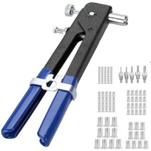 Rivet écrou Gun avec 80 pièces M3 / M4 / M5 / M6 / M8 écrous en Aluminium et 5 pièces Nut Rivet Mandrin