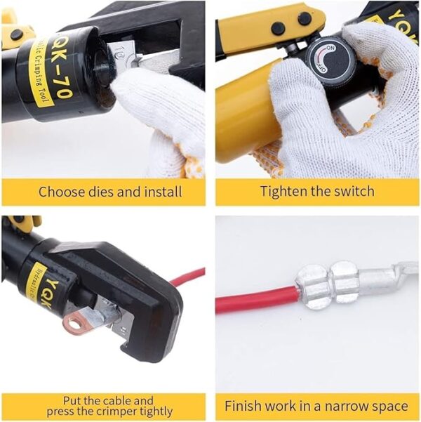 Pince à sertir hydraulique YQK-70 pour câbles de 4 à 70 mm²