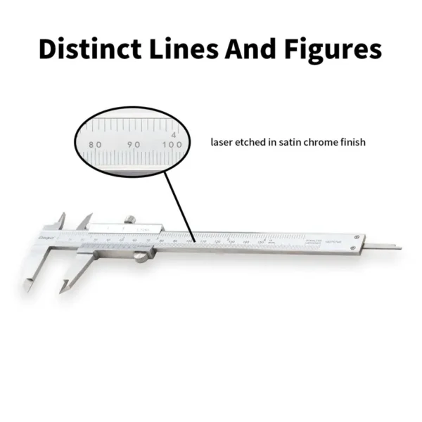 Pied à coulisse monobloc en acier inoxydable DASQUA