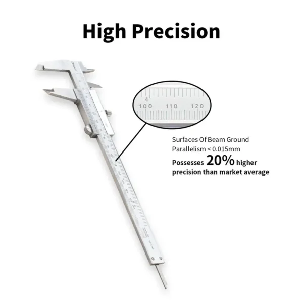 Pied à coulisse monobloc en acier inoxydable DASQUA