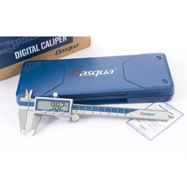 Pied à coulisse électronique en acier inoxydable DASQUA 2115-2305, 150 mm, avec écran LCD extra-large et conversion pouces/millimètres